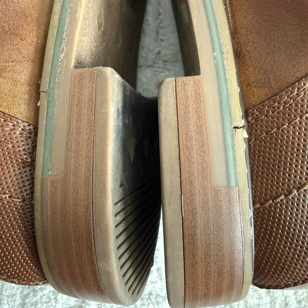 Steve Madden P-HAUT Mens Brown Leather Dress Shoes 10 Lace-up Oxfords Casual